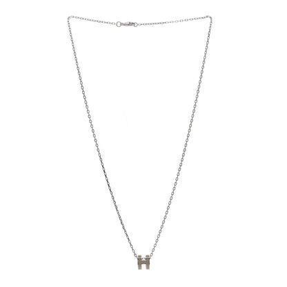 Hermes Palladium Mini Pop H Pendant Necklace Marron Glace 2 of 3