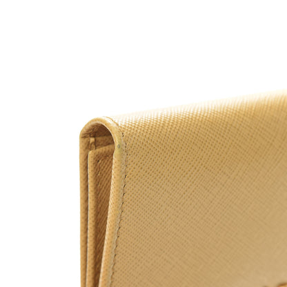 Prada Saffiano Metal Tri-Fold Wallet Ginestra 9 of 10