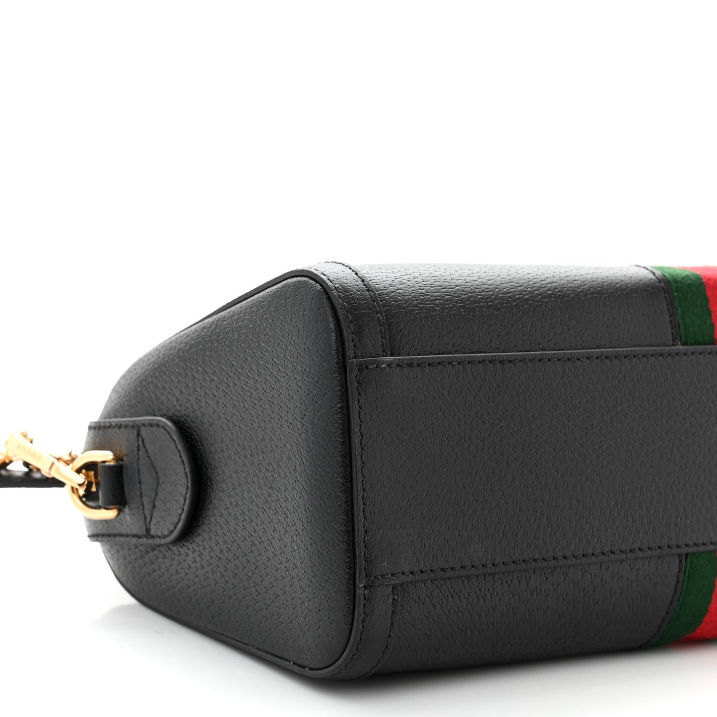 Textured Dollar Calfskin Web Medium Ophidia Boston Black