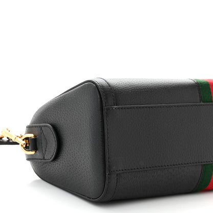 Gucci Textured Dollar Calfskin Web Medium Ophidia Boston Black 9 of 11