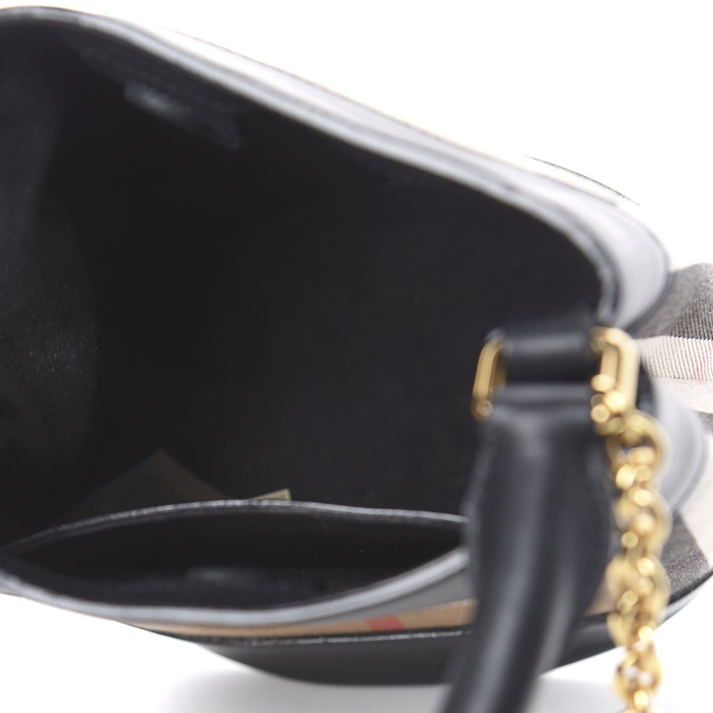 Canvas House Check Mini Bucket Bag Black