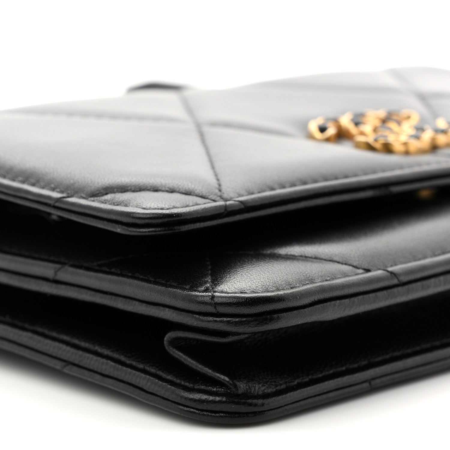 Chanel Lambskin Quilted Chanel 19 Wallet On Chain WOC Black 17 of 29