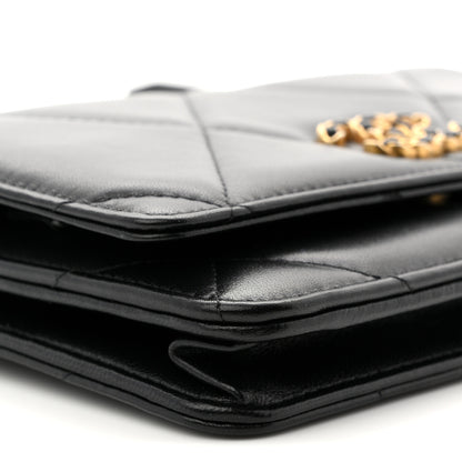 Chanel Lambskin Quilted Chanel 19 Wallet On Chain WOC Black 17 of 29