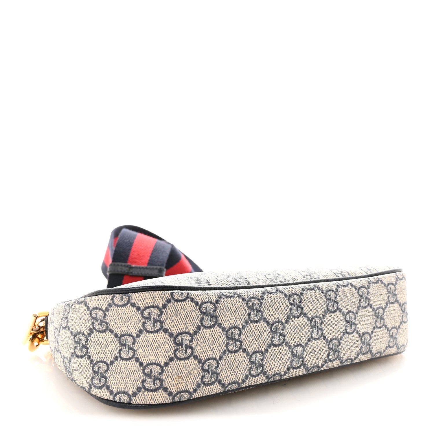 Gucci GG Supreme Monogram Textured Dollar Calfskin Web Small Ophidia GG Handbag Beige Blue Beige Blue 4 of 9