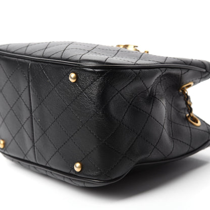 Chanel Calfskin Stitched Small Egyptian Amulet Drawstring Bag Black 7 of 10