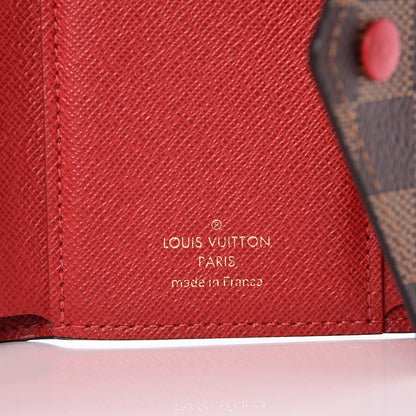 Louis Vuitton Damier Ebene Victorine Wallet Red 6 of 8