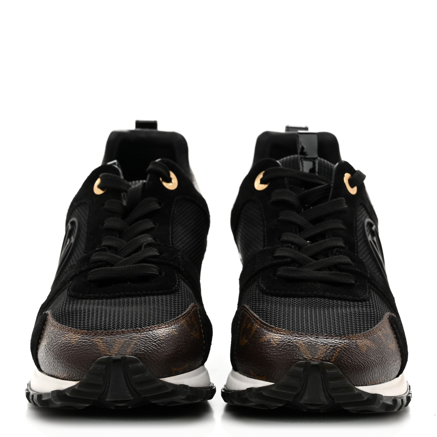 Louis Vuitton Suede Monogram Run Away Sneakers 38 Black 3 of 9
