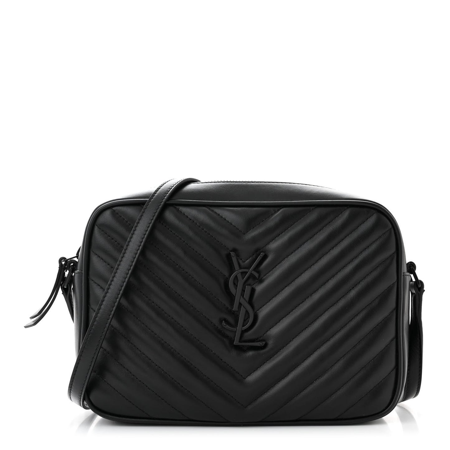 Calfskin Matelasse Monogram Monochrome Lou Camera Bag Black