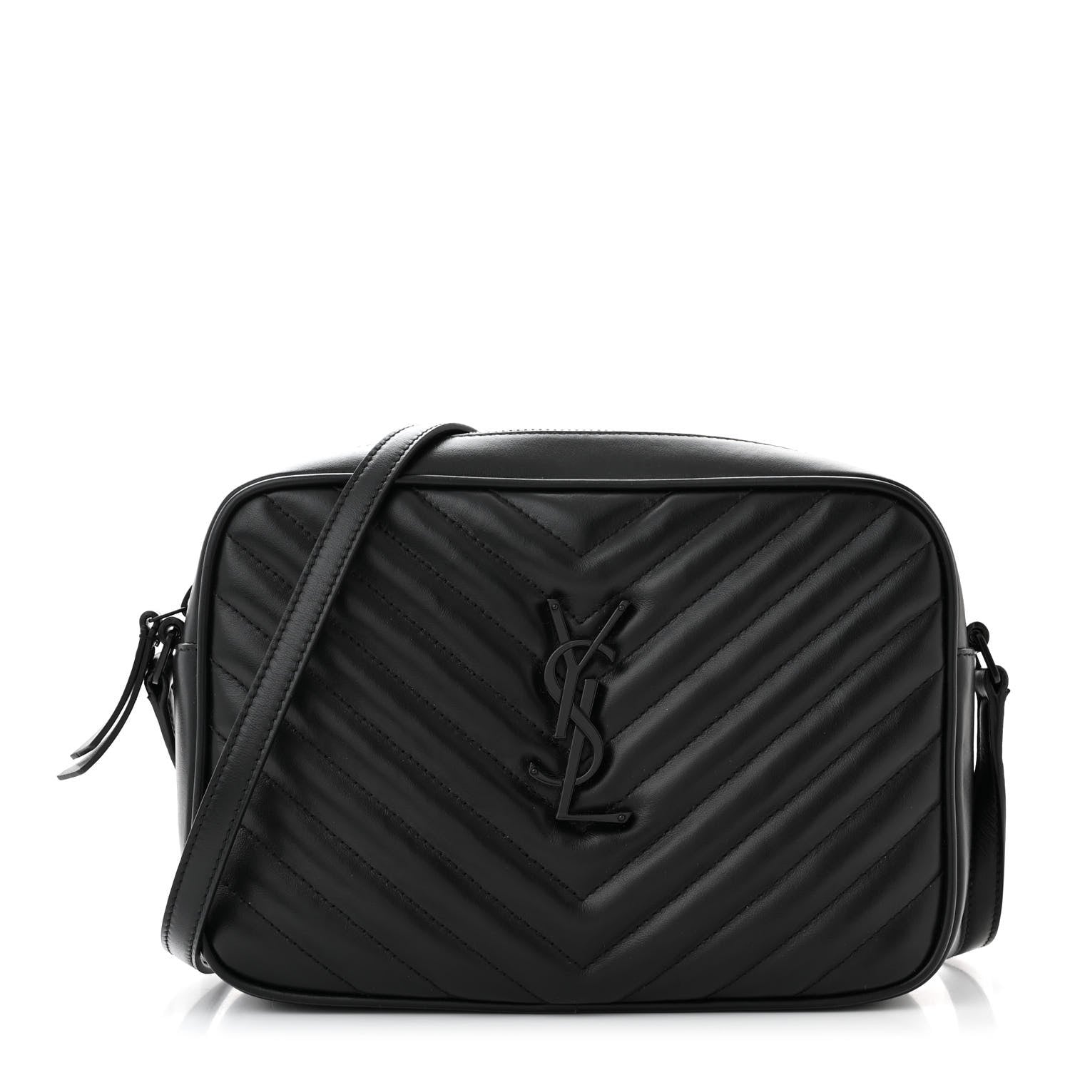 Saint Laurent Calfskin Matelasse Monogram Monochrome Lou Camera Bag Black 1 of 10
