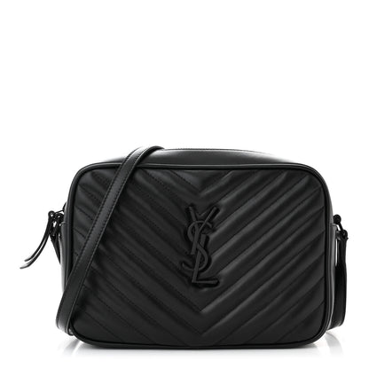 Saint Laurent Calfskin Matelasse Monogram Monochrome Lou Camera Bag Black 1 of 10