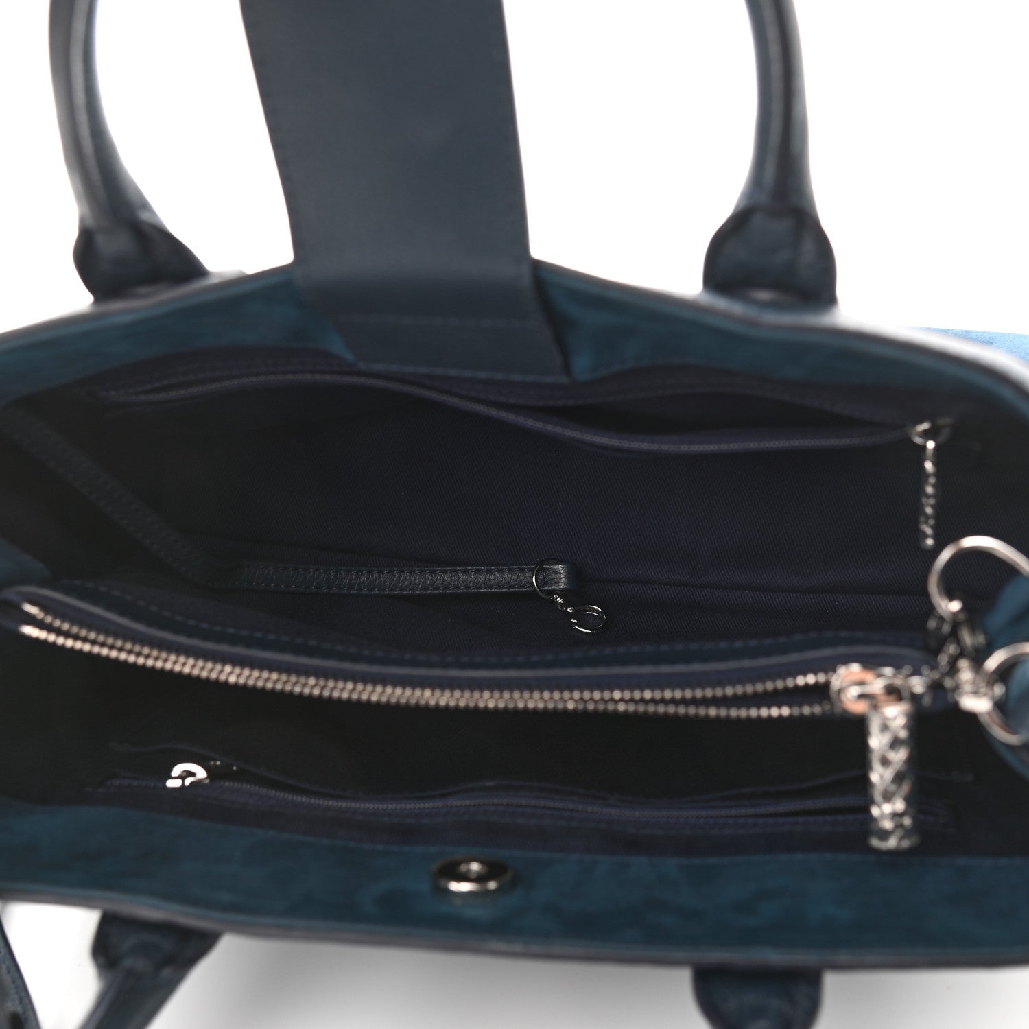 Chanel Grained Calfskin Suede Neo Executive Shopper Tote Navy Blue 6 of 12