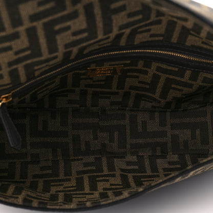 Fendi Fabric Jacquard FF 1974 Medium Baguette Tobacco Moro Black 5 of 8