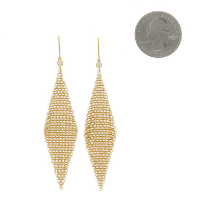 Tiffany 18K Yellow Gold Diamond Elsa Peretti Mesh Earrings 2 of 4