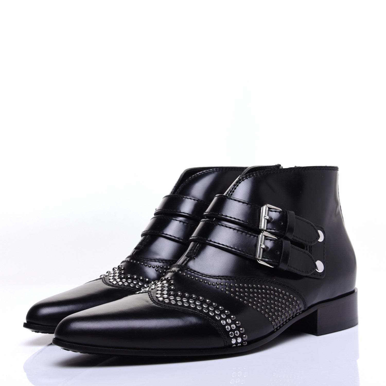 Givenchy Calfskin Studded Punk Ankle Boots 36 Black 4 of 13