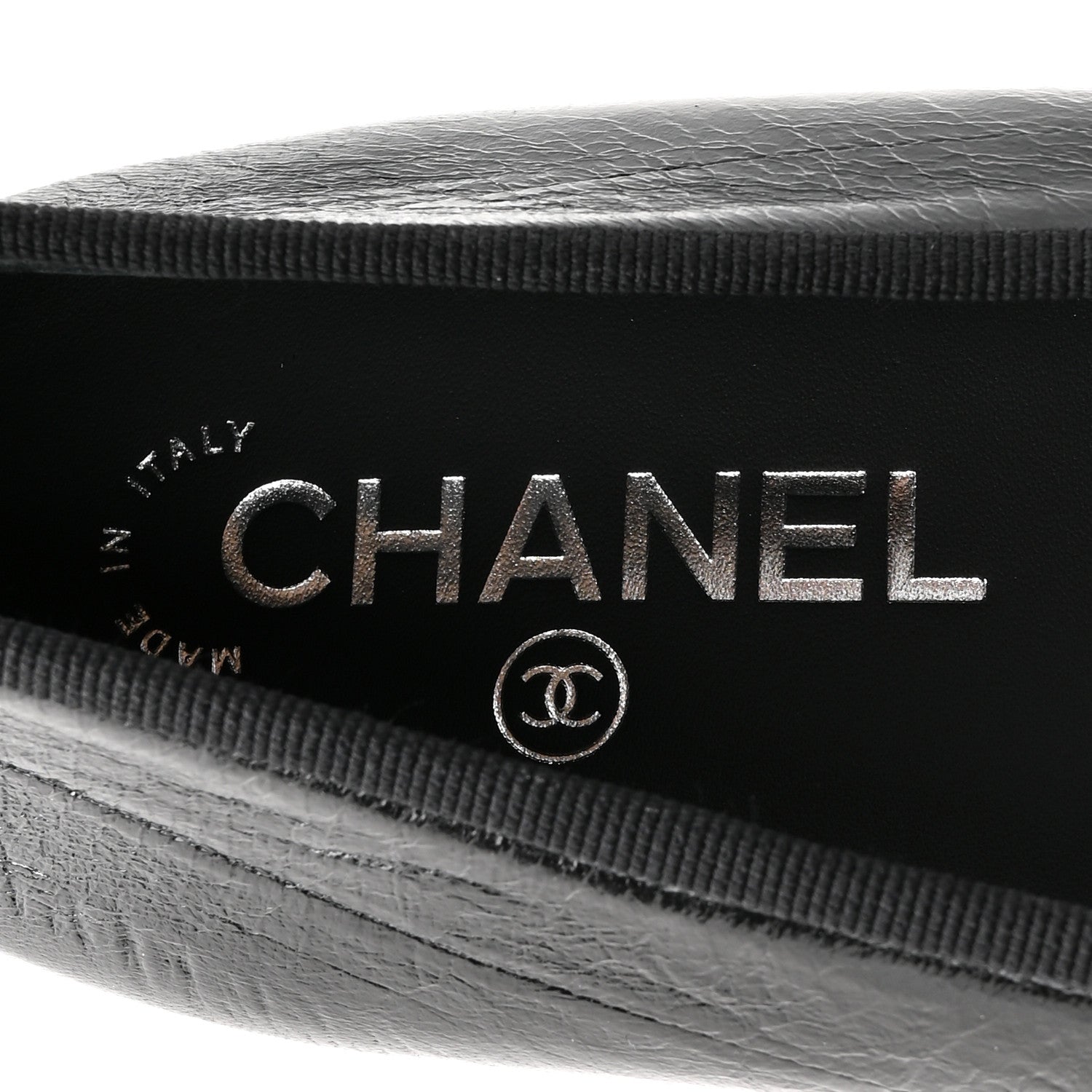 Chanel Crumpled Shiny Lambskin CC Cap Toe Ballerina Flats 40 Black White 9 of 11