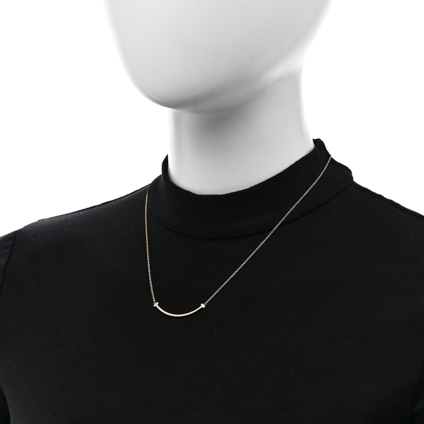 18K Rose Gold Small T Smile Pendant Necklace