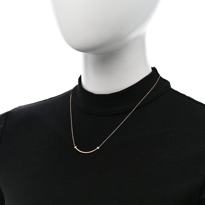 Tiffany 18K Rose Gold Small T Smile Pendant Necklace 2 of 6