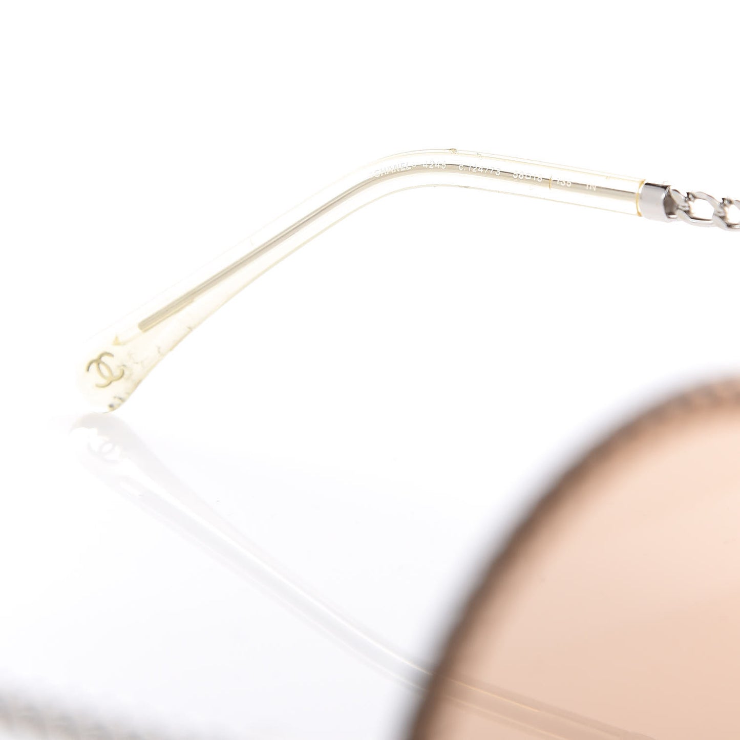 Chain Round Sunglasses 4245 Brown Gold