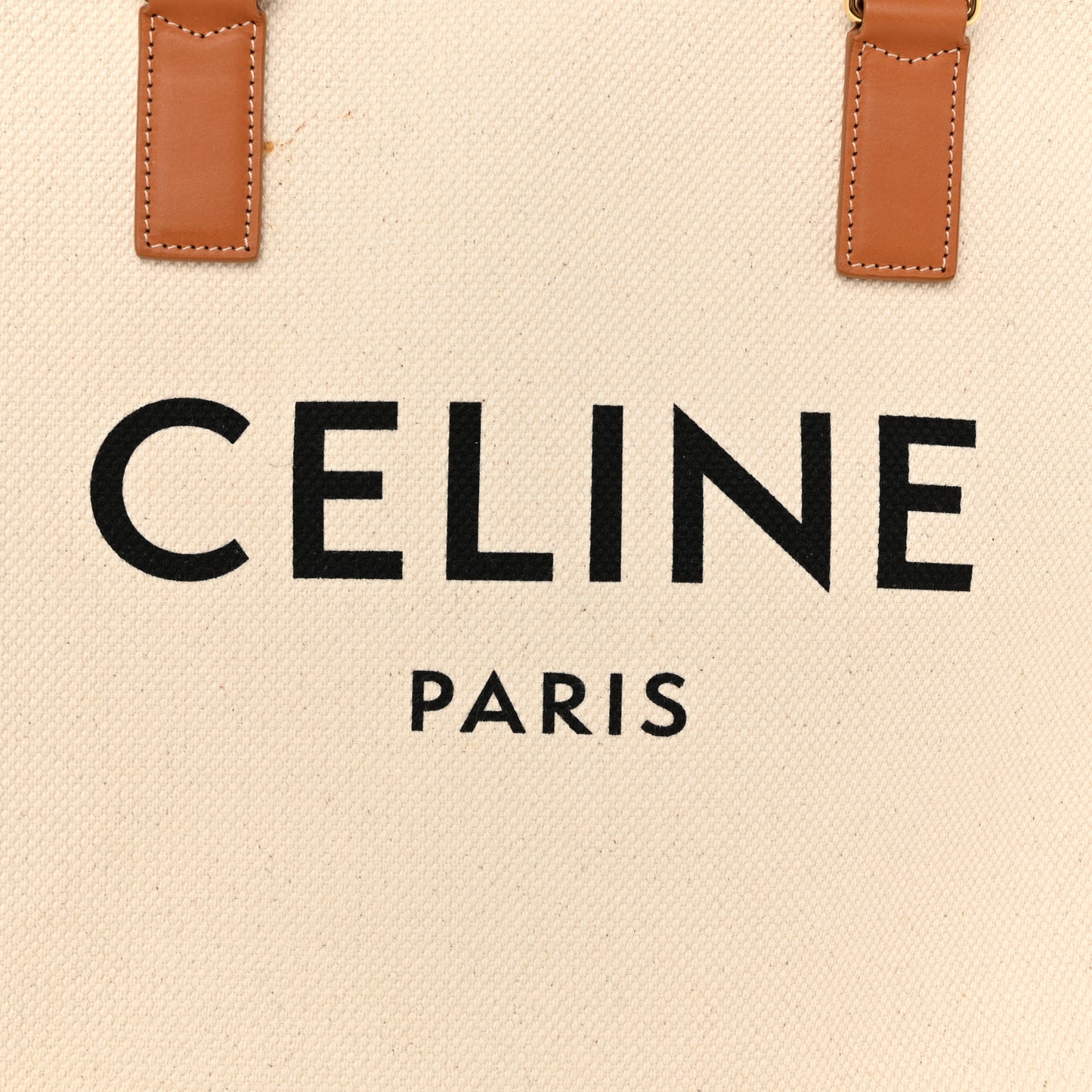 Canvas Calfskin Horizontal Cabas Natural Tan