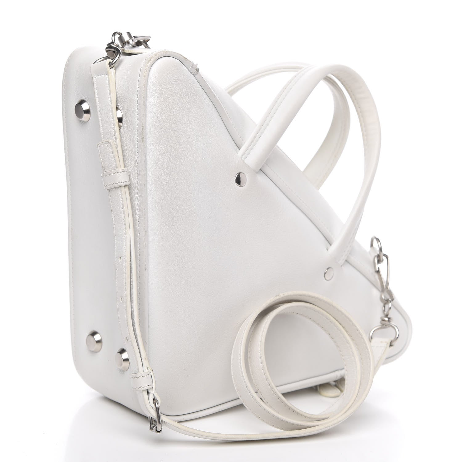 Balenciaga Calfskin S Triangle Duffle White 3 of 12