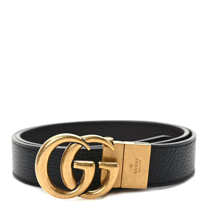 Gucci Dollar Calfskin Double G Reversible 30mm Belt 85 34 Black New Acero 1 of 6