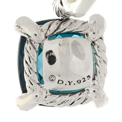 David Yurman Sterling Silver Hampton  Blue Topaz Diamond Chatelaine Drop Earrings 4 of 4