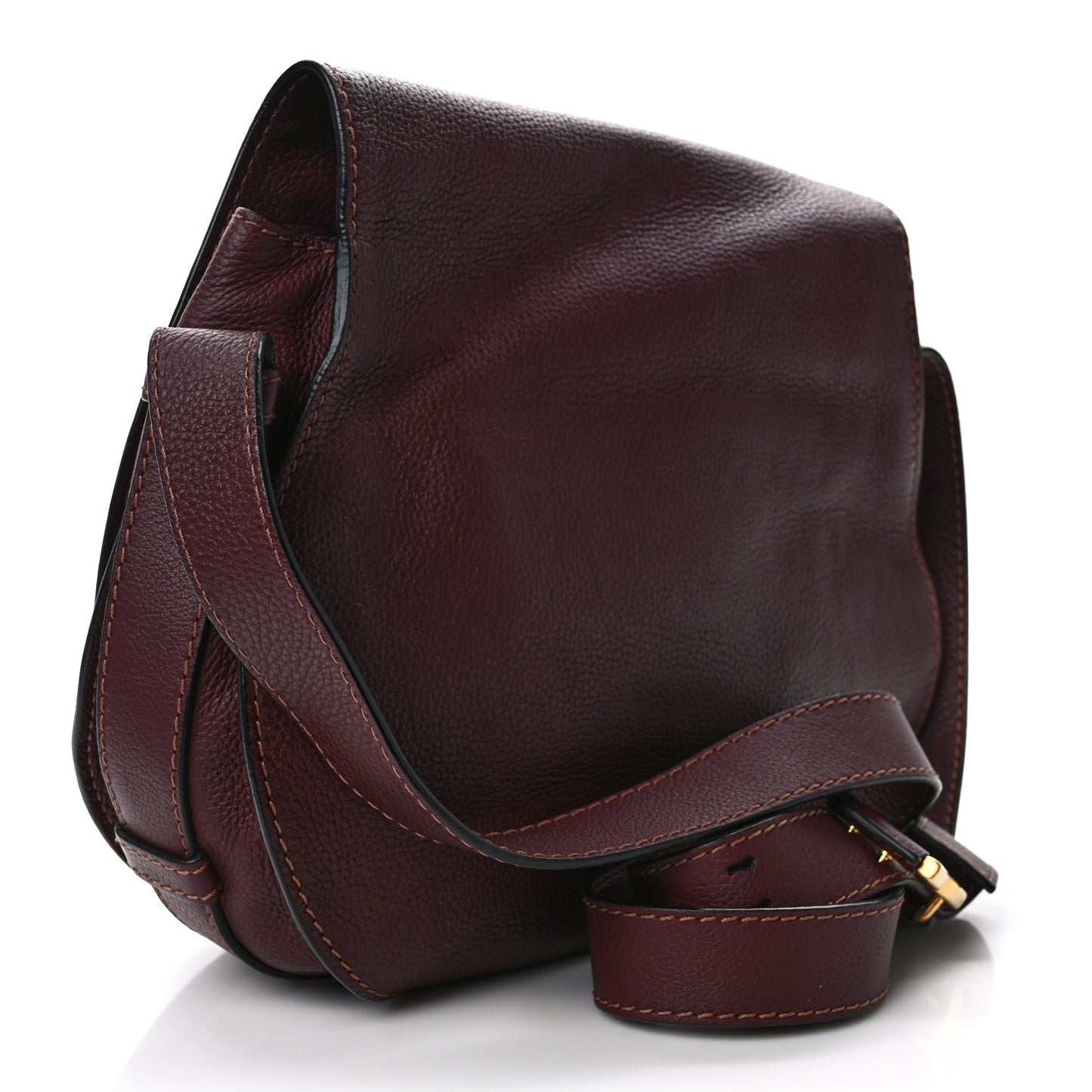 Calfskin Medium Marcie Round Crossbody Bag Dark Velvet