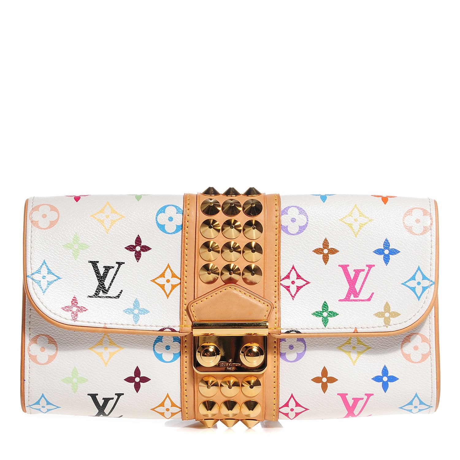 Louis Vuitton Monogram Multicolor Courtney Clutch White 1 of 7