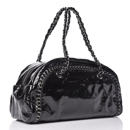 Chanel Patent Medium Luxe Ligne Bowler Black 3 of 12