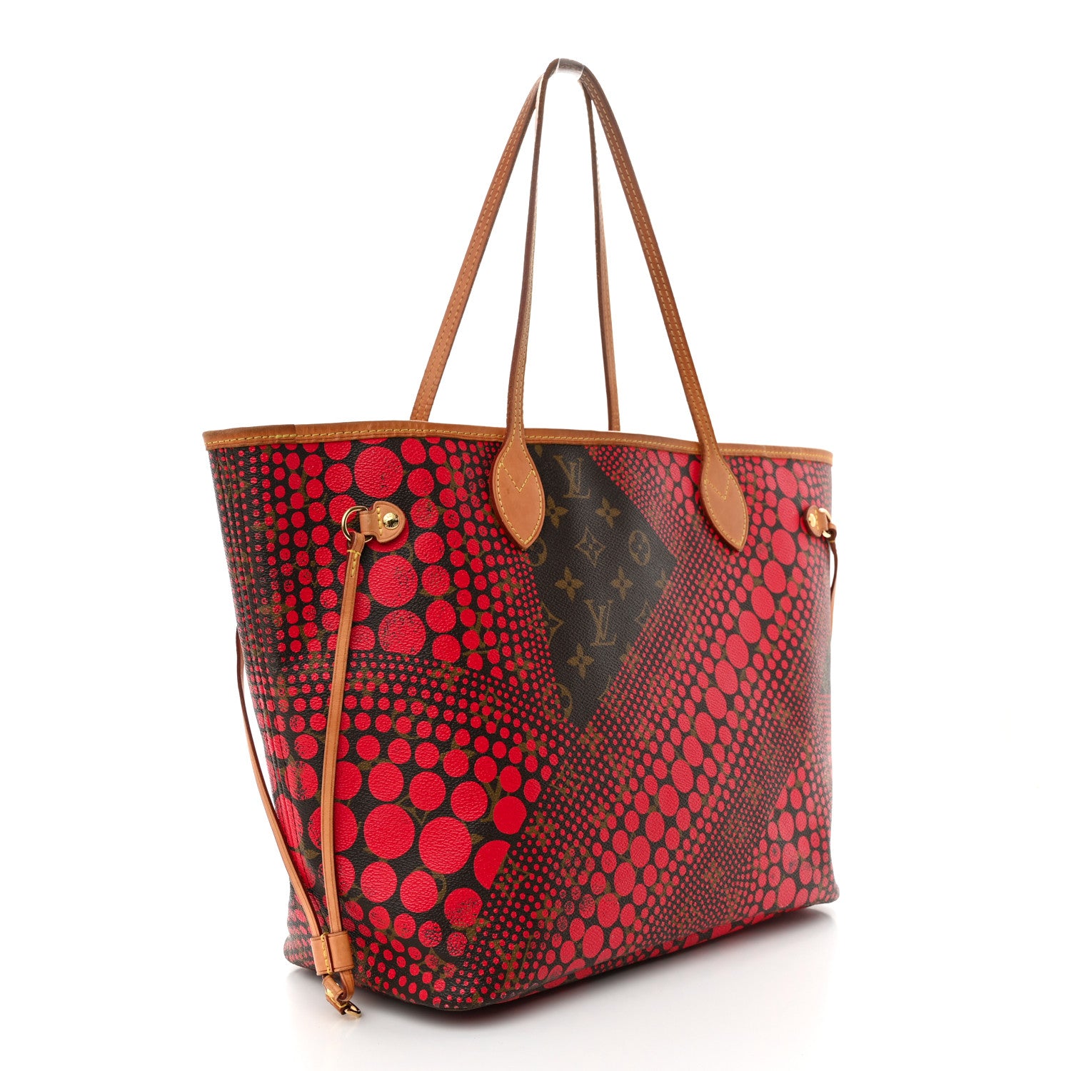 Louis Vuitton Monogram Kusama Waves Neverfull MM Red 3 of 13