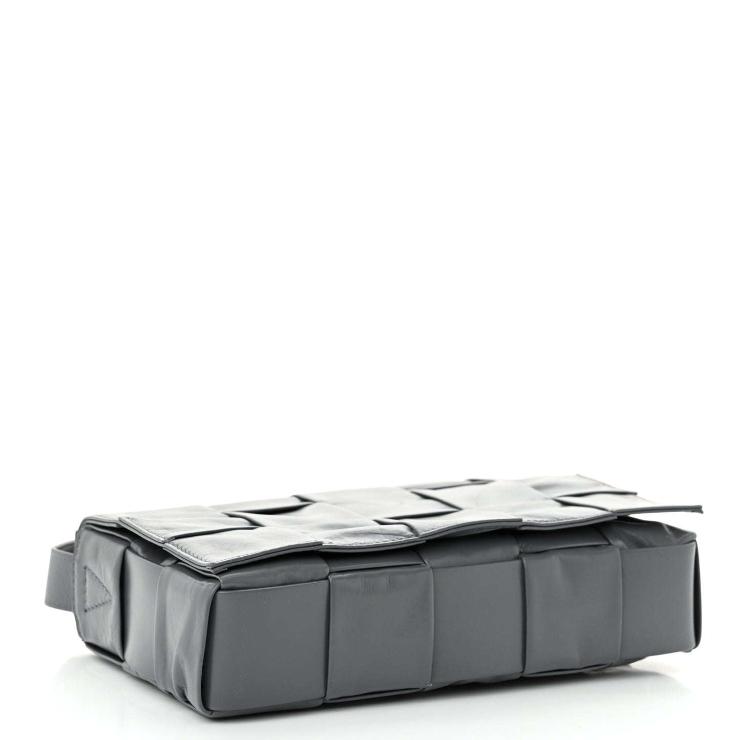 Paper Calfskin Maxi Intreccio Small Cassette Crossbody Bag Thunder