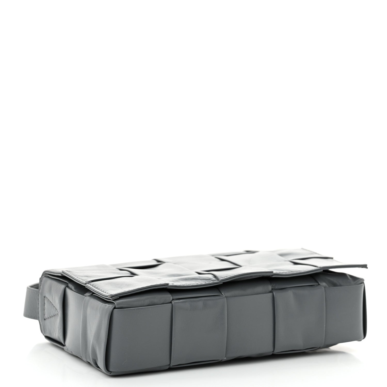 Bottega Veneta Paper Calfskin Maxi Intreccio Small Cassette Crossbody Bag Thunder 4 of 11