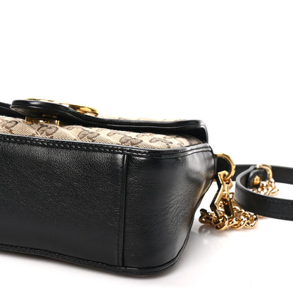 Gucci Monogram Azalea Calfskin Matelasse Diagonal Mini GG Marmont Top Handle Shoulder Bag Beige Ebony Black 10 of 10