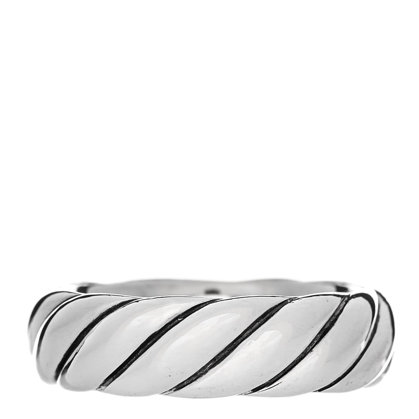 Sterling Silver 6mm Sculpted Cable Band Ring 53 6.5