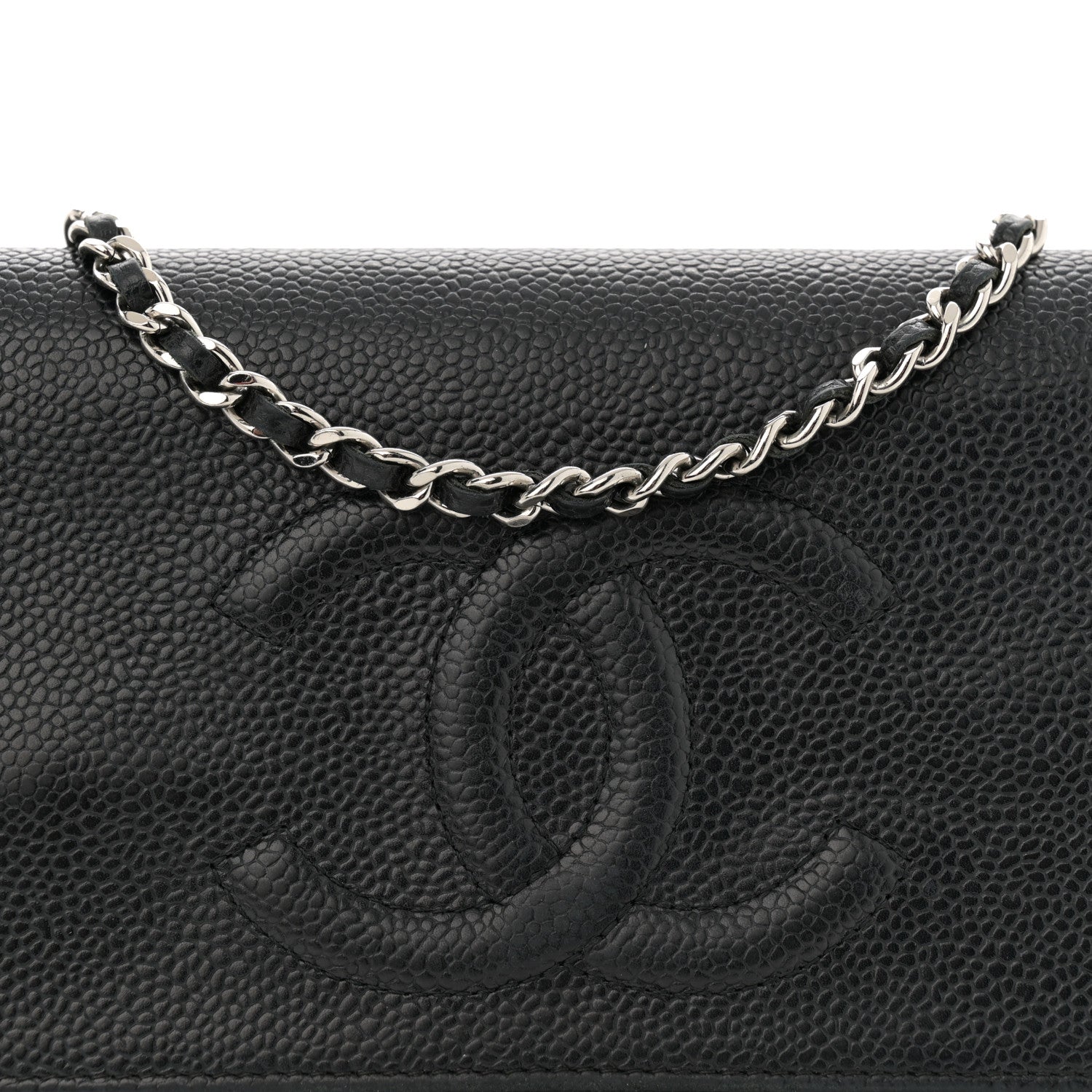 Chanel Caviar Timeless CC Wallet On Chain WOC Black 8 of 15