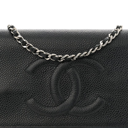 Chanel Caviar Timeless CC Wallet On Chain WOC Black 8 of 15