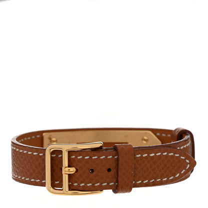 Hermes Epsom Kelly Single Tour Bracelet M Gold 3 of 6