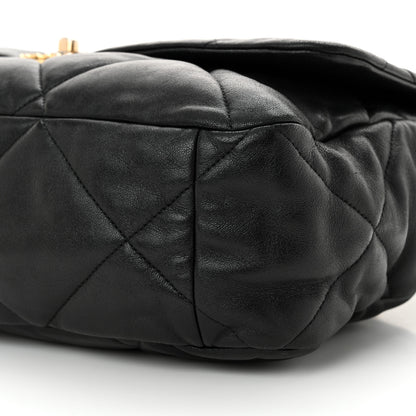 Chanel Lambskin Quilted Maxi Chanel 19 Flap Black 10 of 12