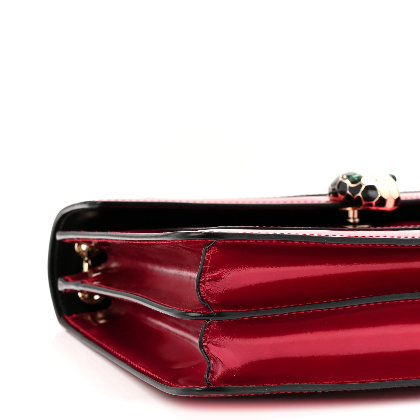 Metallic Calfskin Serpenti Forever Shoulder Bag Red
