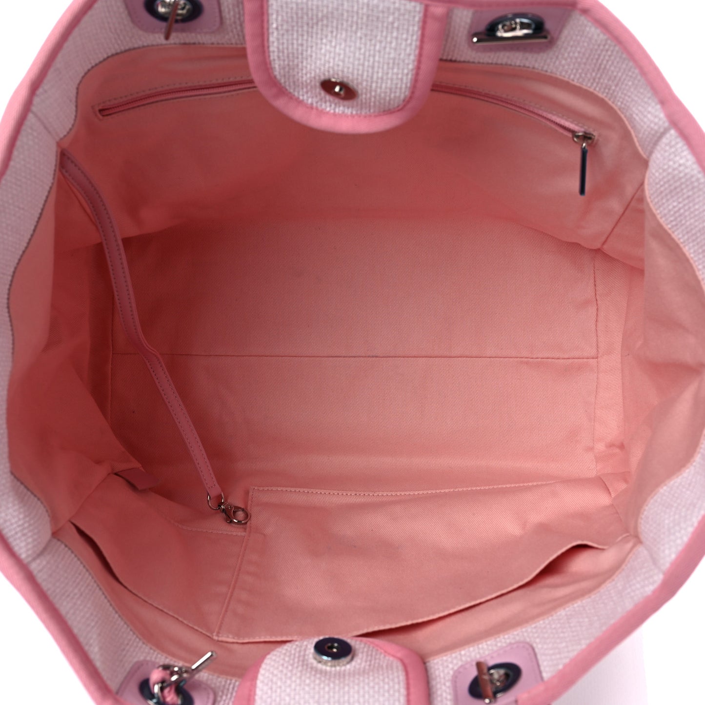 Woven Straw Raffia Medium Deauville Tote Pink