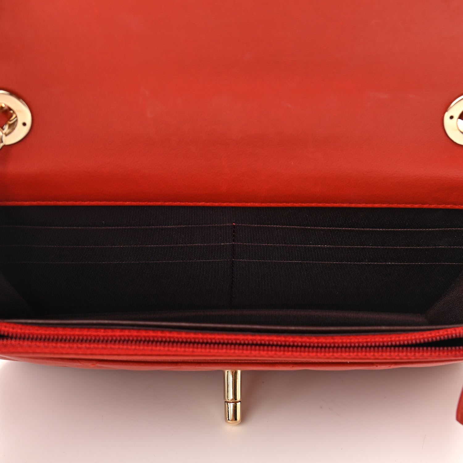 Chanel Lambskin Quilted Trendy CC Wallet On Chain WOC Red 5 of 12