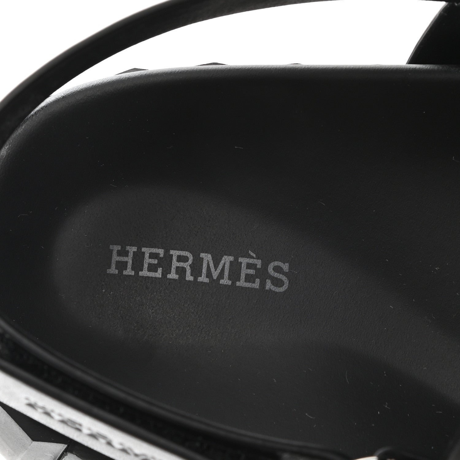 Hermes Calfskin Goatskin Mens Electric Sandals 41 Black 7 of 9