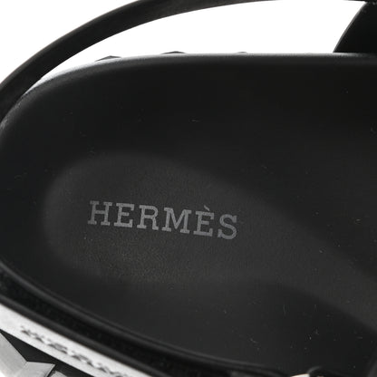 Hermes Calfskin Goatskin Mens Electric Sandals 41 Black 7 of 9