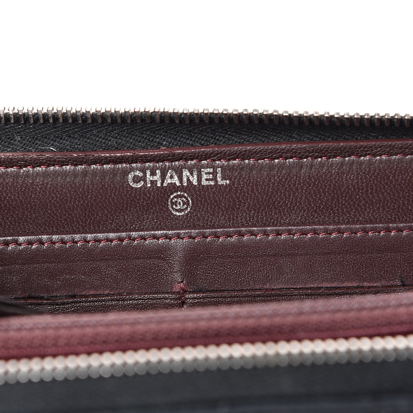Lambskin Quilted Large Gusset Zip Around Wallet Black