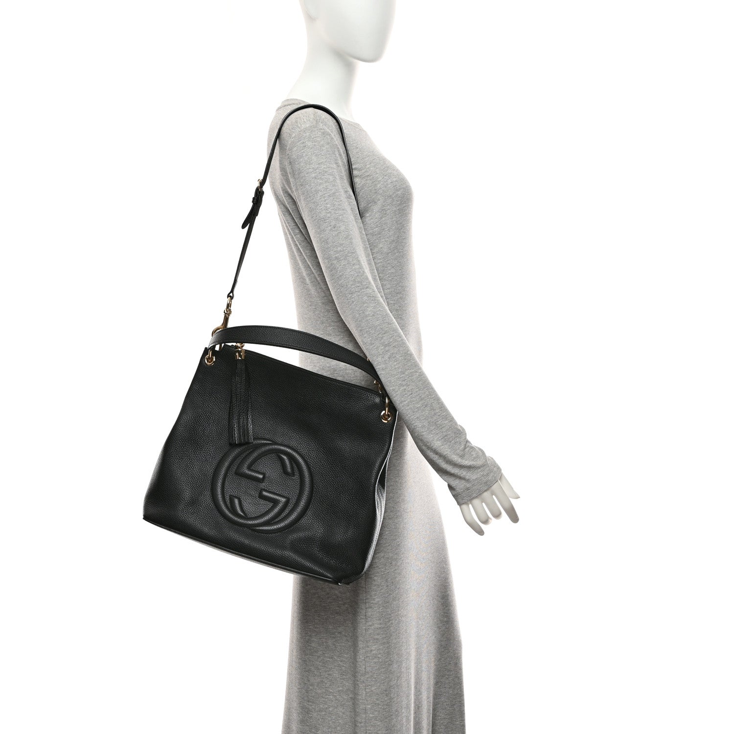 Gucci Pebbled Calfskin Large Soho Hobo Black 2 of 11