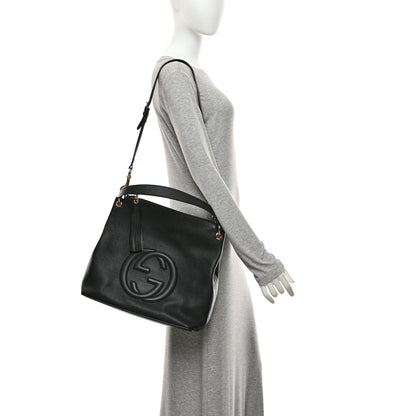 Gucci Pebbled Calfskin Large Soho Hobo Black 2 of 11