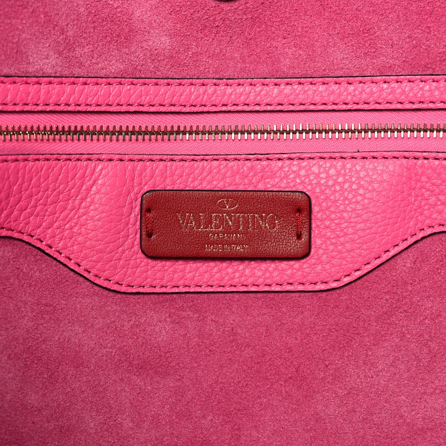 Grained Calfskin Rockstud Shoulder Tote Feminine Pink