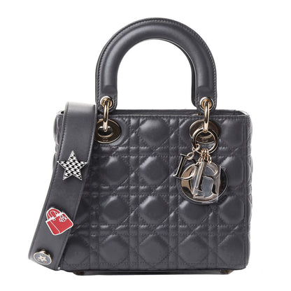 Christian Dior Lambskin Cannage Small Lucky Badges My Lady Dior Dark Grey 1 of 4