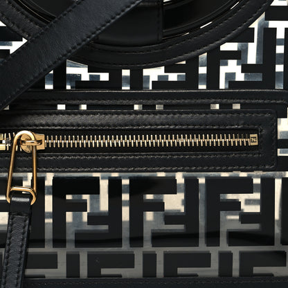 Fendi TPU FF Vitello Century Plexiglass Small Runaway Shopper Tote Black 8 of 10