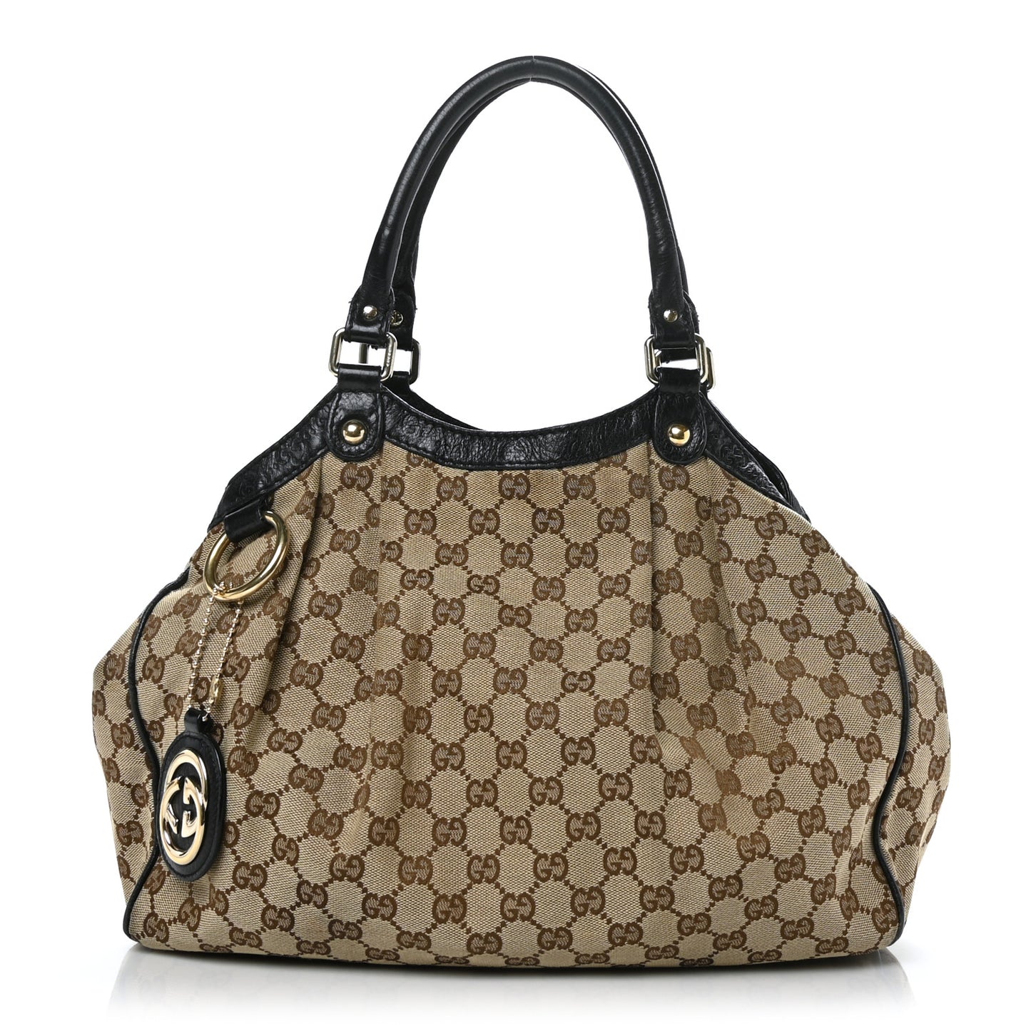Monogram Medium Sukey Tote Beige Ebony Black